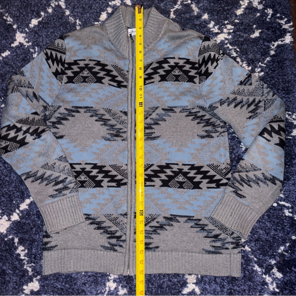 Wrangler Men's Gray and Black Zip Up premium quality 100%cotton Sweater size M